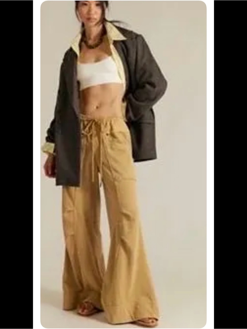 Sold Out We The Free Sky Riser Knit Wide Leg Pull On Pants